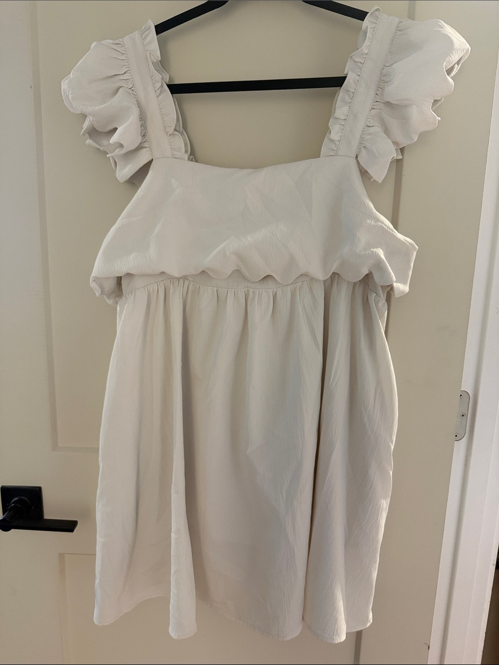 entro White Ruffle Mini Dress